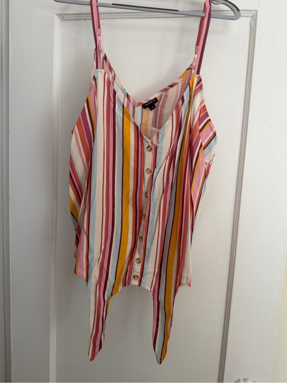 torrid Pink Multi-Stripe Button Front Camisole